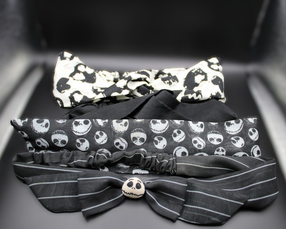 Disney Nightmare Before Christmas Jack Skellington 2 Hair Bands +2 Generic Bands