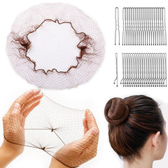 130PCS Hair Nets Set Invisible Elastic Hair Nets for Women U-Shaped Hair Pins fo