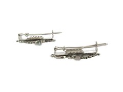 2 extra small silver clear stone leaf shaped hair clip barrette