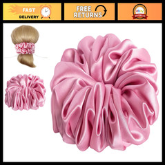 Handmade Stretch Satin Scrunchie – 30 Colors, 5.5″ Large Hair Accessory, Soft Po