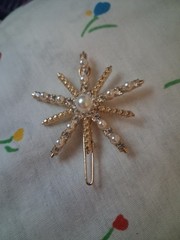 Crystal Pearl Star Hair Clip Snowflake Slide Bobby Pin