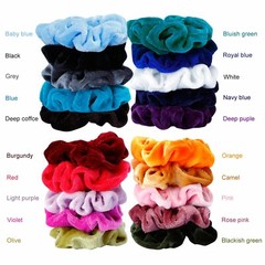 5-100 X Velvet Hair Elastics Women Girl Hair Scrunchies Hair Bands Hair Ties Lot