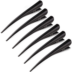 Alligator Hair Clips Large Long Styling Salon Sectioning Durable Metal Black 6 S