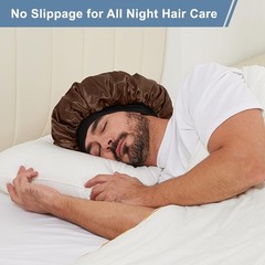 2x Satin Silk Bonnet Men Women Hair Sleeping Elastic Band Large