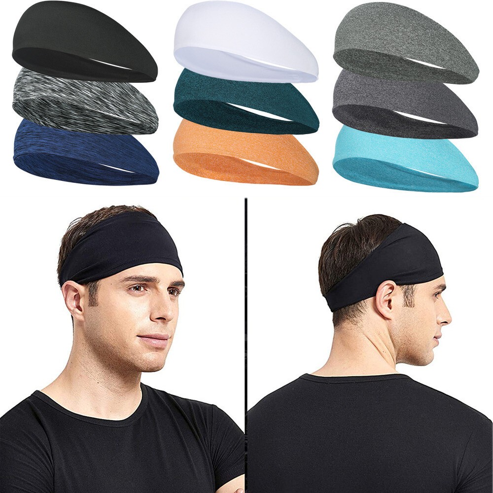 Sports Headband Elastic Absorbent Sweat Yoga Gym Hair Band Bandage for Men Women