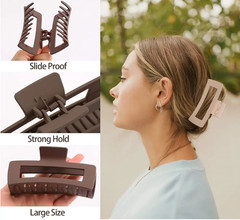 4Pcs/Set Women Girls Claw Clips Coffee Black Hair Claw Nonslip Crab Hairpins Bar