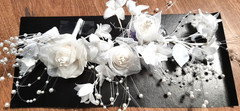 Bride Wedding Floral Vine & Beads White Hair Piece or Decoration Accessory New