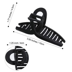 5PCS Large Claw Hair Clips for Thick 1 Count (Pack of 5), (Matte Black)