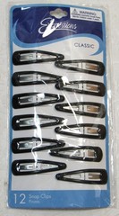 Expressions Snap Clips 12 Count Black Classic New