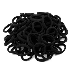 50 Pack Seamless Black Hair Ties – No Damage, Strong Hold Ponytail Bands