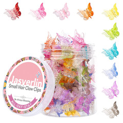 50pcs Gradient Butterfly Hair Clip, Mini Plastic 90S Hair Claw Clips for Women