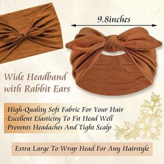 Bow Headbands for Women Wide Headbands Elastic Headwraps Knotted Hairband Rabbit