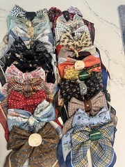 Lot of Fabric Bow Hair Accessories Multicolor Assorted Styles Mixed Patterns