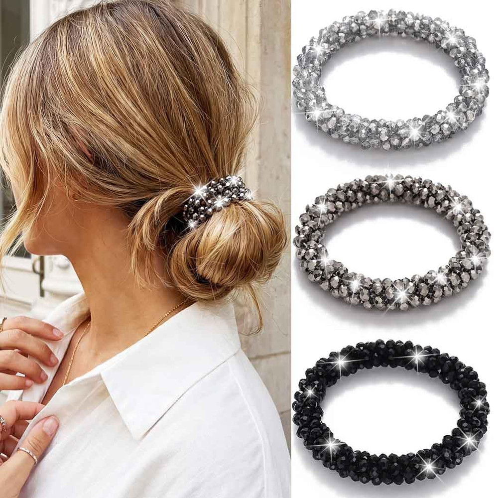 Rhinestone Ponytail Holder Sparkly Hair Ties Fancy Hair Scrunchies Hair Accessor