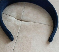 Salvatore Ferragamo Vara Ribbon Headband Navy Brand Logo Hair Accessory No Box