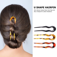 3 Pcs U Shaped Hair Sticks Acetate Hair Chopsticks Chignon Hair Stick
