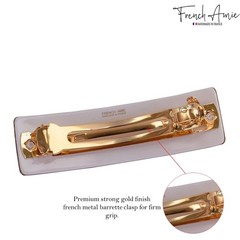 French Amie Rectangular Gold Glitter Cellulose Handmade Hair Clip Barrette