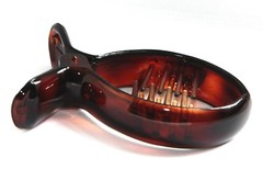 Set of 2 French Long Teeth Hair Claw 3 Inches Tortoise Celluloid Hair Clip T80