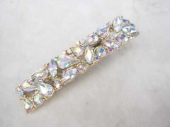 2 1/3 inch multi-color crystal rhinestone alligator hair clip barrette