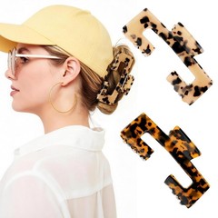 2PCS Large Hat Claw Clip for Women, Trucker 1 Count (Pack of 2), Rectangle