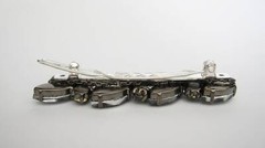 Silver metal clear or gray crystal hair pin clip barrette for fine thin hair