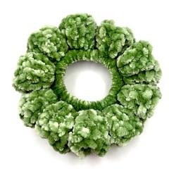 Light Green Crochet Velvet Scrunchies, Durable, Soft Polyester