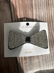 Dressy Black Hair Barrette Clip With Rhinestones 2.5”