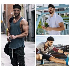5 Pack Sports Headband for Men, Breathable Mesh Design, Reused & Washed