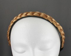 Reddish Blonde braid faux hair headband braided plaits 3/4″ wide band accessory