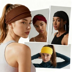 10 PCS Sports Headbands for Women & Men Elastic Wide Hair Band for Running Yoga