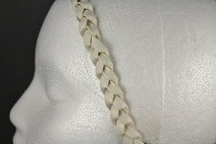 Cream headband faux leather braid braided woven stretch elastic headband