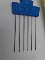 Vintage 80s Goody Metal Hair Pick Comb Tease Lift Travel Blue 3.5” Preowned