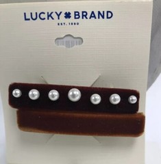 $29 LUCKY BRAND 2 PC VELVET SET BARRETTE MAROON TONES 114
