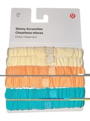 Lululemon Skinny Scrunchies 6 Pack Butter Cream Rock Melon BTPC NWT