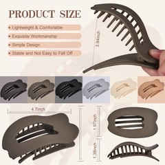 Gift4U Flat Hair Clips for Women, 6 PCS Claw Neutral