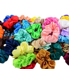 60 Colors Silk Large Satin Hair Scrunchies Elastic Hair Bobbles Ponytail
