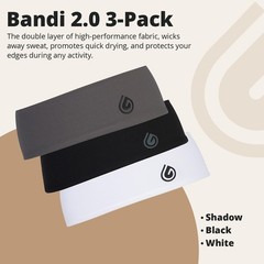 Bandi 2.0 Double-Layer Edge Protection Headband Set – Sweat-Wicking Non-Slip …