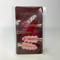 Charlotte Tilbury Set of 4 Crease Free HAIR CLIPS in Red & Pink – Brand New