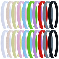 20 Pieces Width 1.5cm/0.6″ Solid Cloth Covered Blank Plain Plastic Headbands …