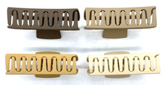 4 Large Matte Square Nonslip Hair Claw Clips 4.2″ Strong Spring Browns Neutral