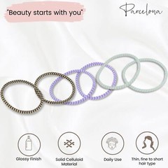 Parcelona Thin Stripes Ponytail Holder Stretchy Elastic Hair Ties for Women