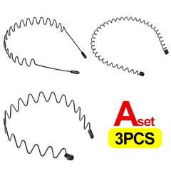 6/1pcs Unisex Black Metal Waved Hair Band Head Hoop Sports Hairband Accessories