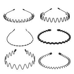 6 PCS Metal Hair Headband Wave Style Hoop Band Comb Sports Hairband Men Women