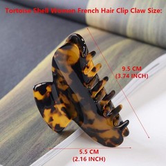 2 Pack Large Tortoise Hair Jaw Clips Celluloid Big Claw Hair Clamps Women