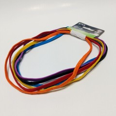 Goody Ouchless Elastic Headband 6 PCS Bright Blue Purple Orange Black Yellow Red