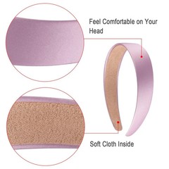 24 Pieces Satin Headbands 1 Inch Wide Headband Colorful Non-slip Hard Headbands