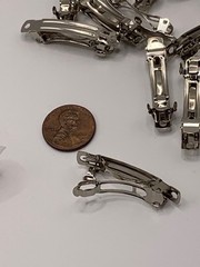 43 pieces 1-1/2″ Hair Clip Barrette Silver New craft supply lot Free shipping
