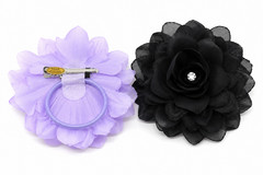 4 Pack Large Flower Hair Clips Chiffon Floral Hair Accessories Hairpin Brooch 5″