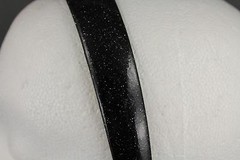 Black glitter faux leather sparkly 1″ wide headband hair band accessory