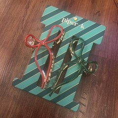 Piper K Bow Metal Claw Clips Set of 2 Red Green New Preppy Girly